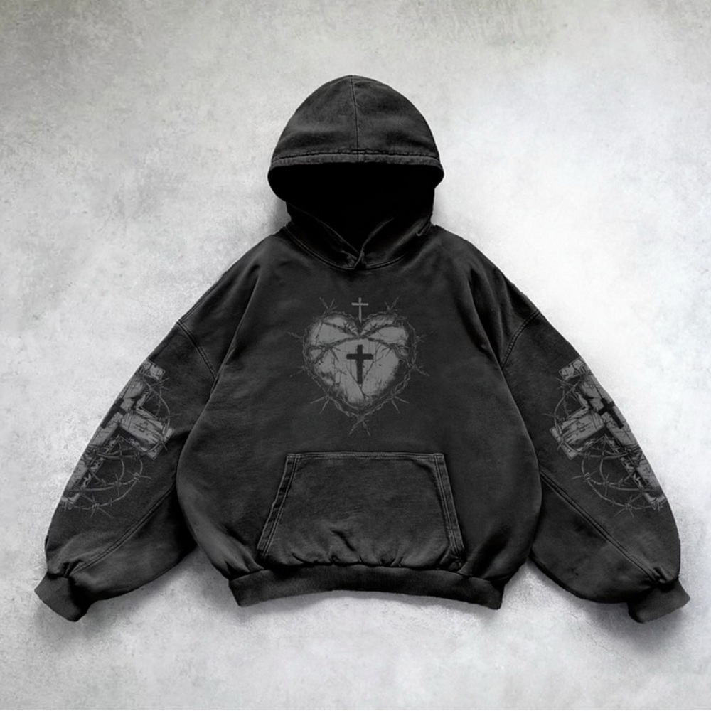 Black Graphic Hoodie
